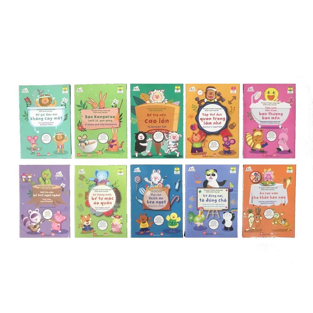 Sách - Truyện Tranh Song Ngữ Việt – Anh Rèn Thói Quen Tốt Cho Bé (bộ 10 cuốn)