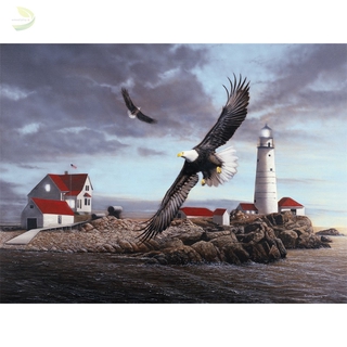 [sdp] 1000Pcs/set Paper Jigsaw Puzzles Coastal Scenery with House Eagles Lighthouse Puzzles for Kids Adults