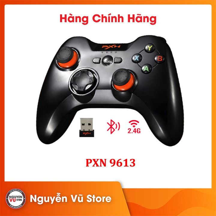 Tay cầm chơi game không dây PXN 9613 Black/White Bluetooth Wireless - Hàng Chính Hãng