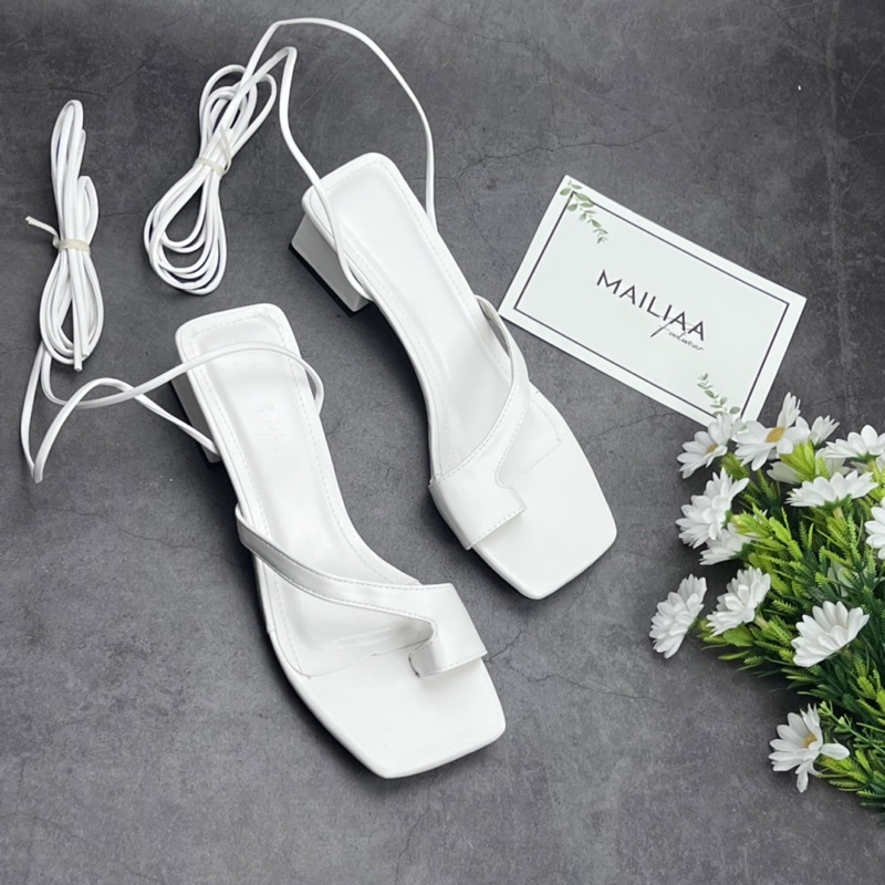 Sandal xỏ ngón MAILIAA gót vuông 3 phân quai sau quấn vòng cổ chân