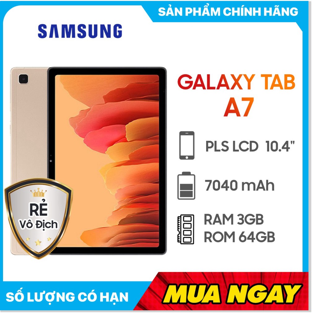 Máy Tính Bảng Samsung Galaxy Tab A7 2020 (3GB/64GB) - Hàng Chính Hãng - Bảo hành 12 Tháng