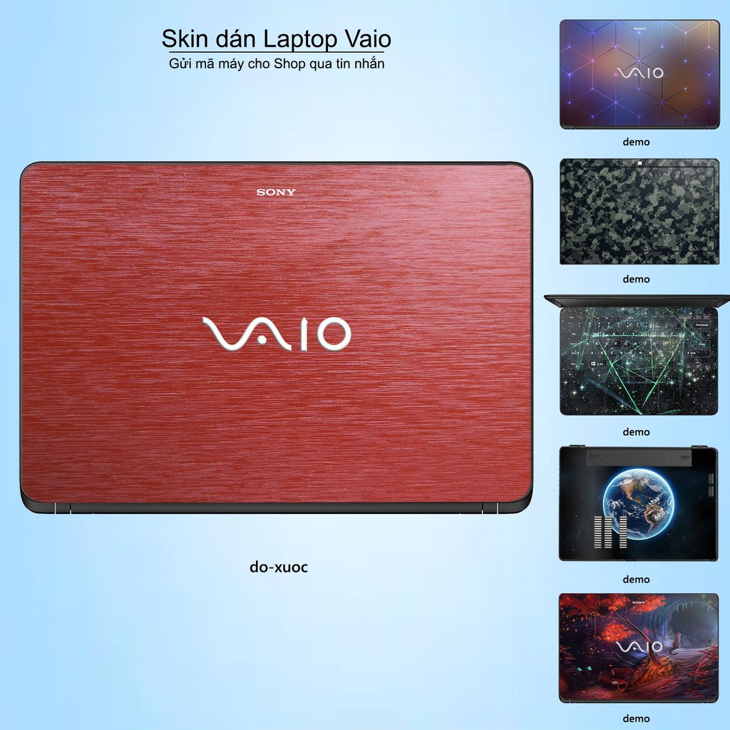 Skin dán Laptop Sony Vaio màu đỏ xước (inbox mã máy cho Shop)