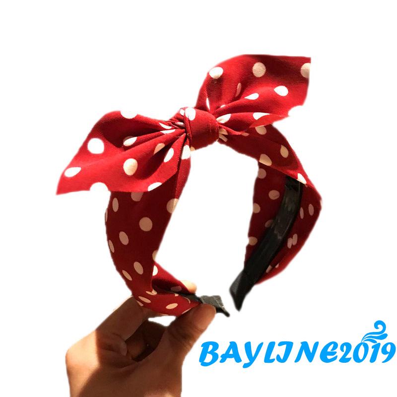 Băng Đô Thắt Nơ Họa Tiết Chấm Bi Dễ Thương Cho Nữ