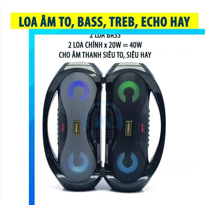 Loa karaoke bluetooth xách tay, loa karaoke Kimiso tặng kèm mic hát, dung lượng pin khủng