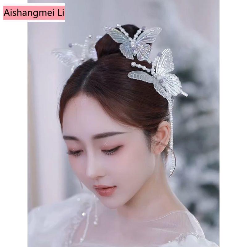 [Aishang Đẹp] Kẹp Tóc Đính Hạt Nhựa Resin Nhiều Màu Sắc Phong Cách Hàn Quốc Phụ Kiện Chụp Ảnh Cưới Cô Dâu