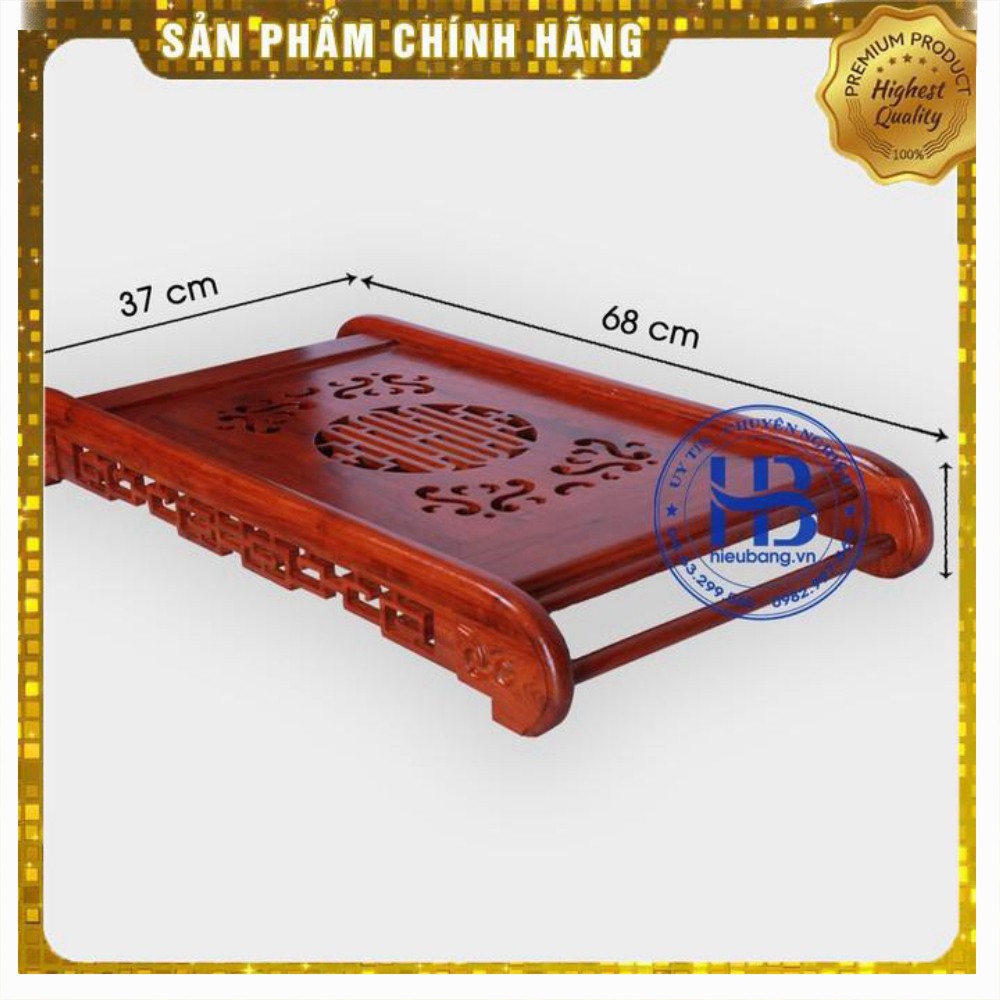 Khay trà gỗ Hương chân cuốn - Khay trà cổ điển giá rẻ