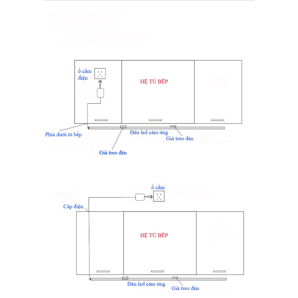 Đèn cảm ứng vẫy tay lắp tủ bếp dài 60cm bóng led 11W | BigBuy360 - bigbuy360.vn