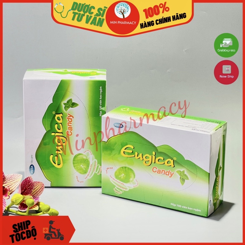 Kẹo Ngậm Thảo Dược Giảm Ho EUGICA Candy Hộp 100 Viên - Minpharmacy