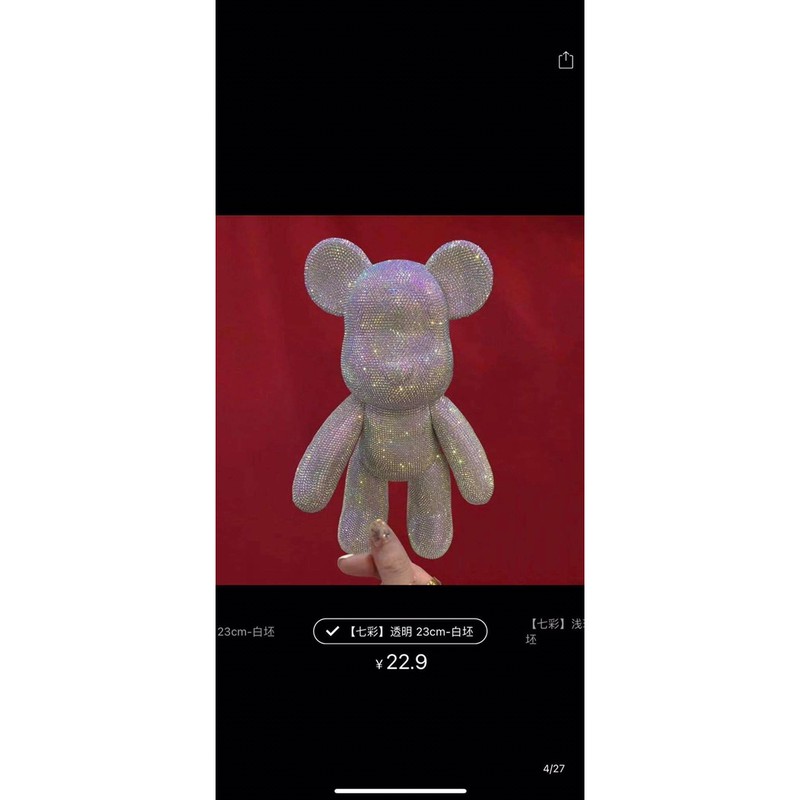 Gấu bearbrick tự gắn đá cute kèm dụng cụ