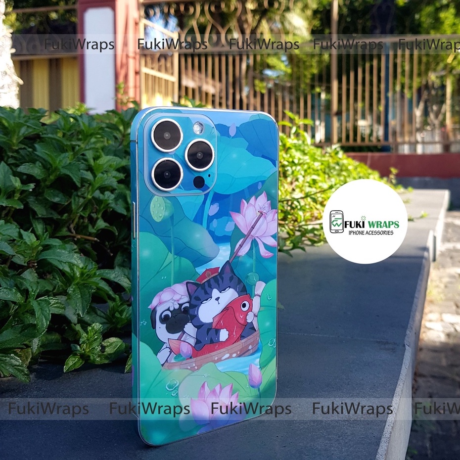 Tấm dán Skin Mặt Sau Cún Mèo FULL VIỀN Dành Cho 13prm ,12prm ,11prm ,X , XS, XR ,xsm , 7p , 12pro , 11pro - FukiShop