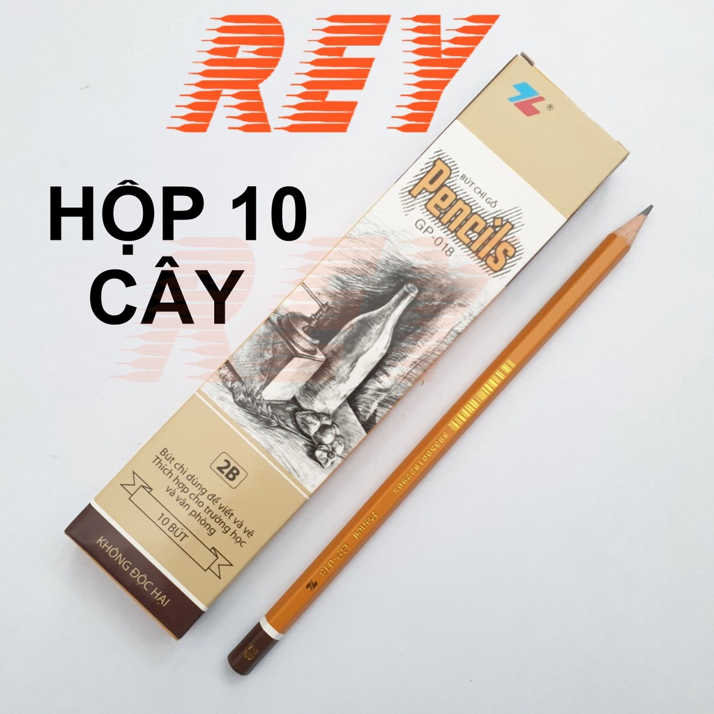 HỘP 10 cây bút chì gỗ ruột chì 2B 𝑻𝒉𝒊𝒆̂𝒏 𝑳𝒐𝒏𝒈 GP-018