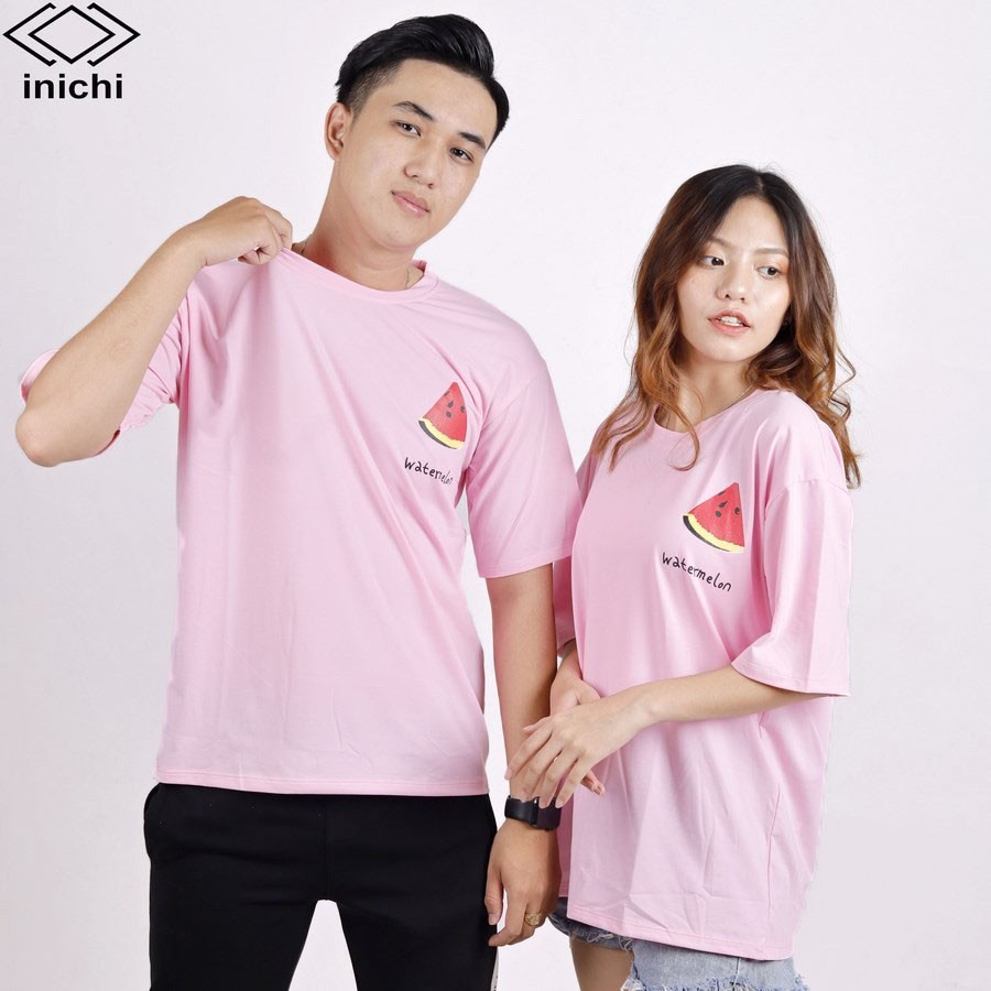 Áo thun INICHI unisex tay lỡ form rộng cá tính, hình in hình dưa hấu - IC640