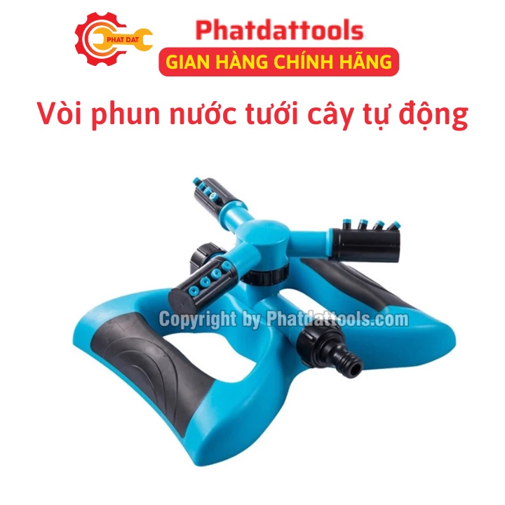 Vòi Phun Nước Tưới Cây Tự Động 3 Cánh Xoay 360 độ (Đế Cánh Bướm)