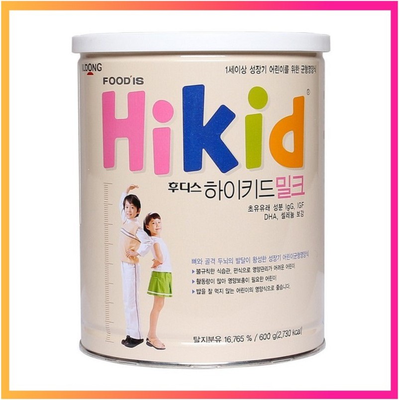 Sữa Hikid Vị Vani Hàn Quốc, Hộp 600g, Giúp Con Cao Lớn Khỏe Mạnh Và Phát Triển Toàn Diện