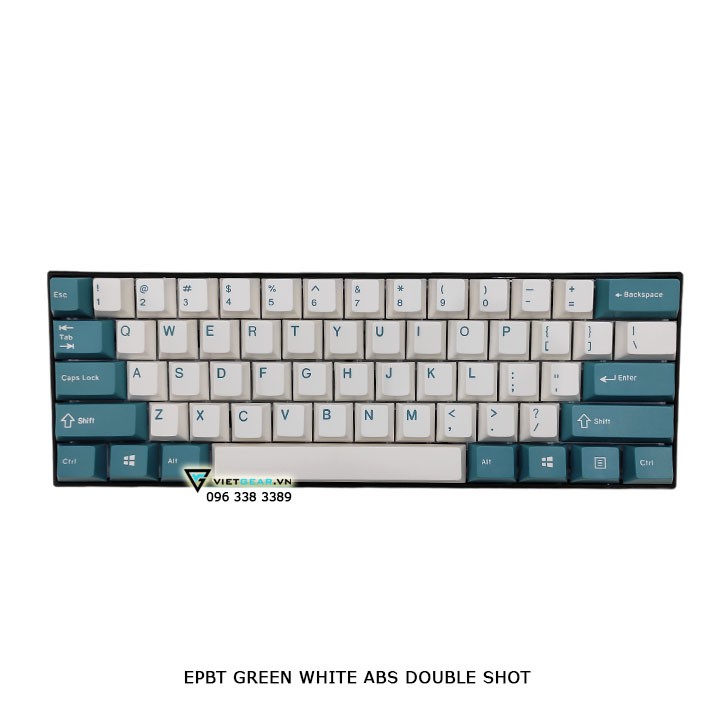 Bộ nút bàn phím EPBT Green white, nhựa ABS double shot 153 nút