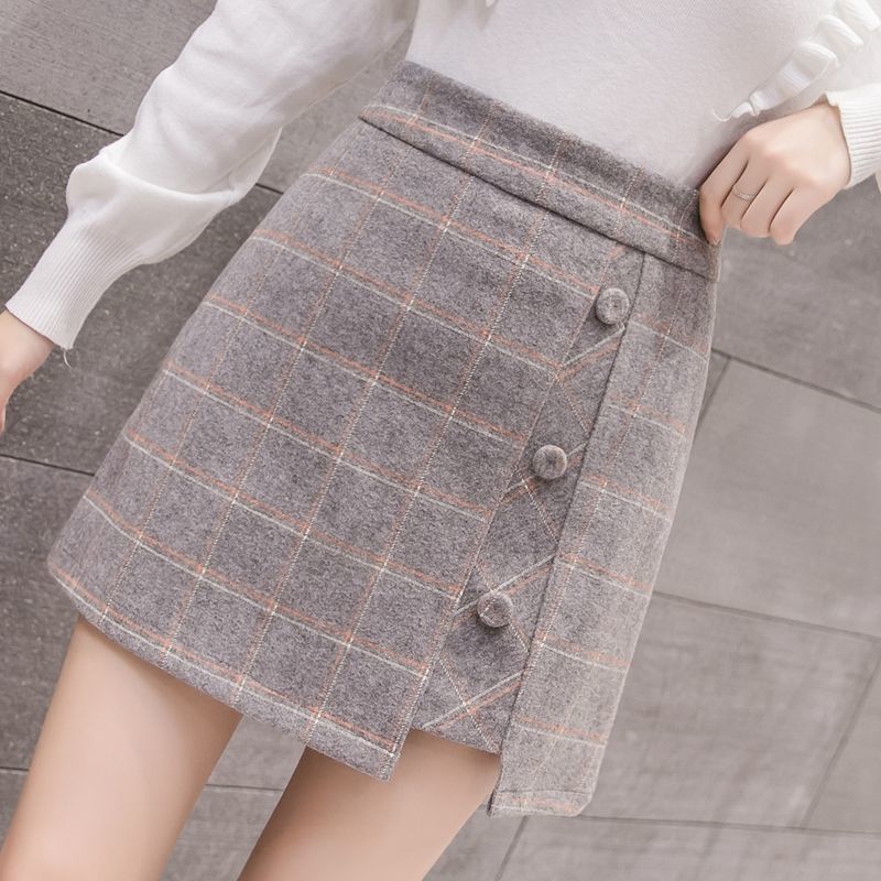 Chân Váy Dạ Skirt Korean High Waist Retro Plaid Tweed A-line Skirt | BigBuy360 - bigbuy360.vn