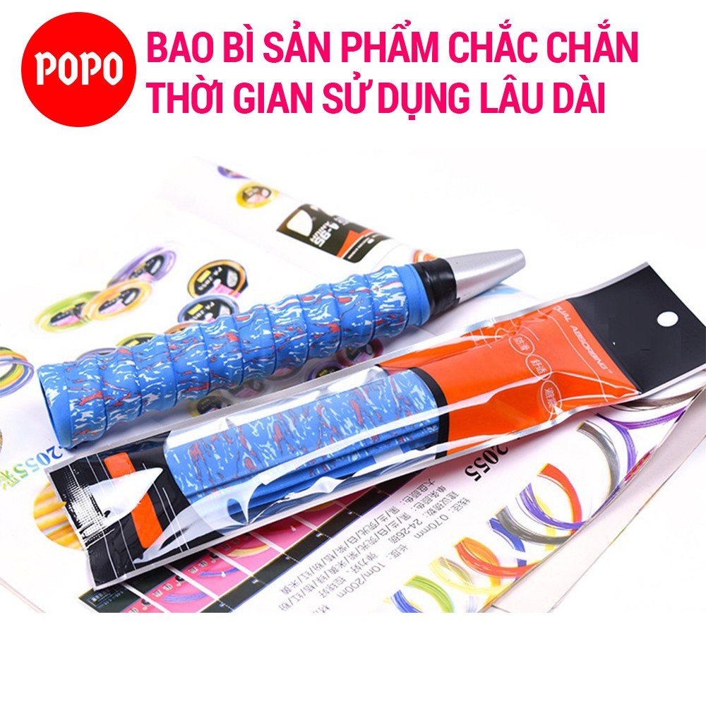 Quấn cán tennis có gân vân nhiều màu POPO GY100 cuốn cán vợt đảm bảo thoáng khí, thoát mồ hôi, độ bám cao