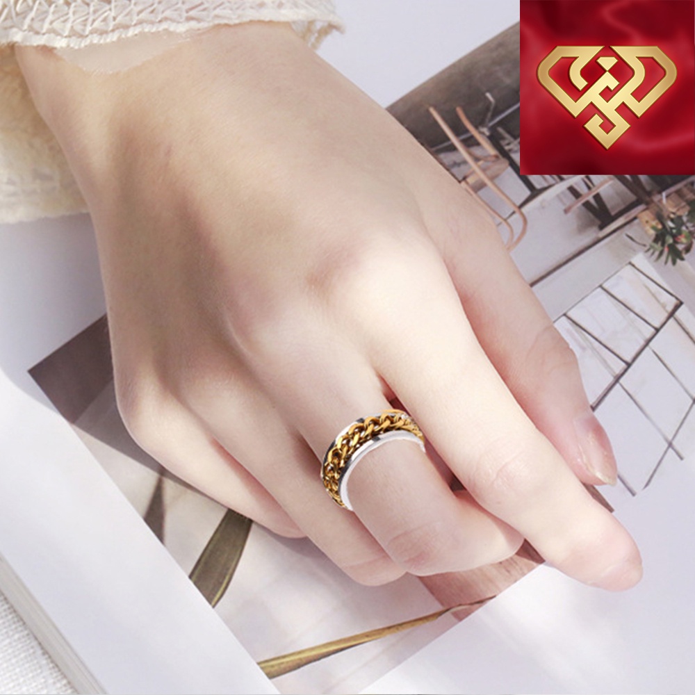 Nhẫn khui bia dây xích xoay unisex nam nữ cao cấp titan mạ giá rẻ bền đẹp