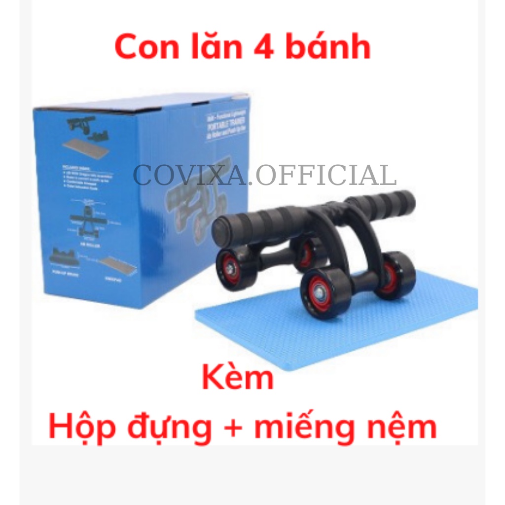 Con lăn tập bụng 4 bánh, Dụng cụ tập cơ bụng tại nhà Covixa22.official