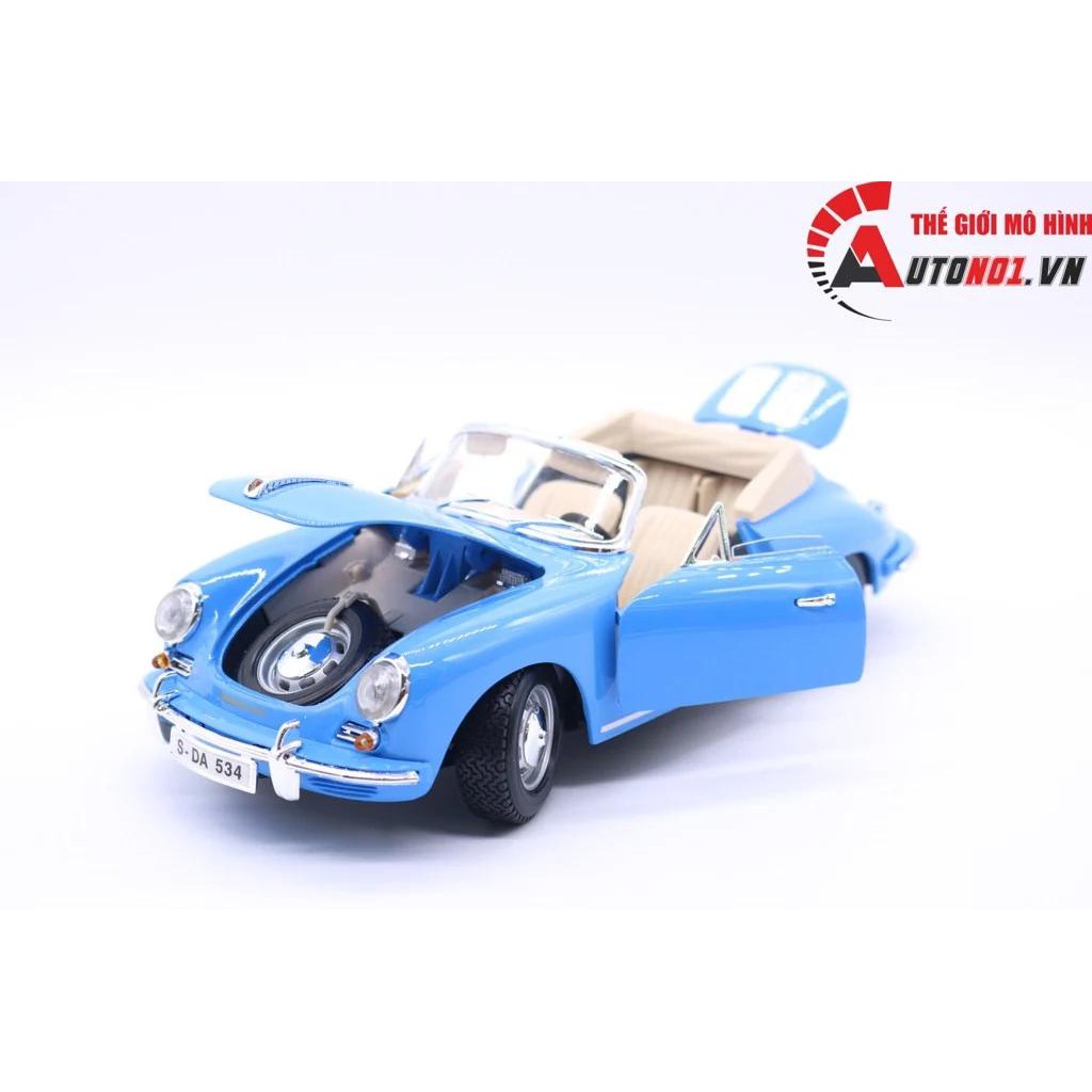 MÔ HÌNH XE PORSCHE 356B CABRIOLET 1961 BLUE 1:18 BBURAGO 6716