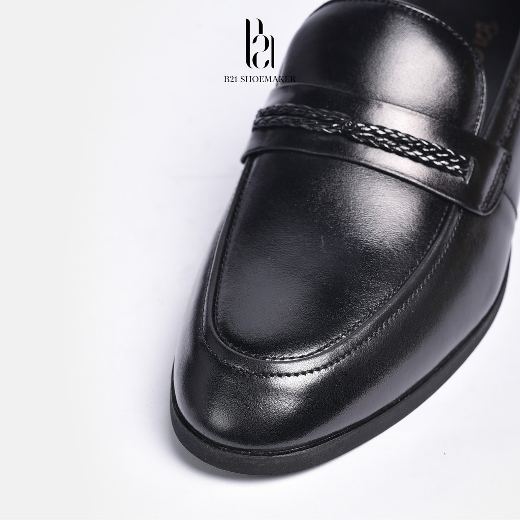 Giày Lười Nam Da Bò Loafer Nam Công Sở Đế Độn Cao Su Tăng Chiều Cao 3 cm Êm Chân Phong Cách Lịch Lãm - B21 Shoemaker