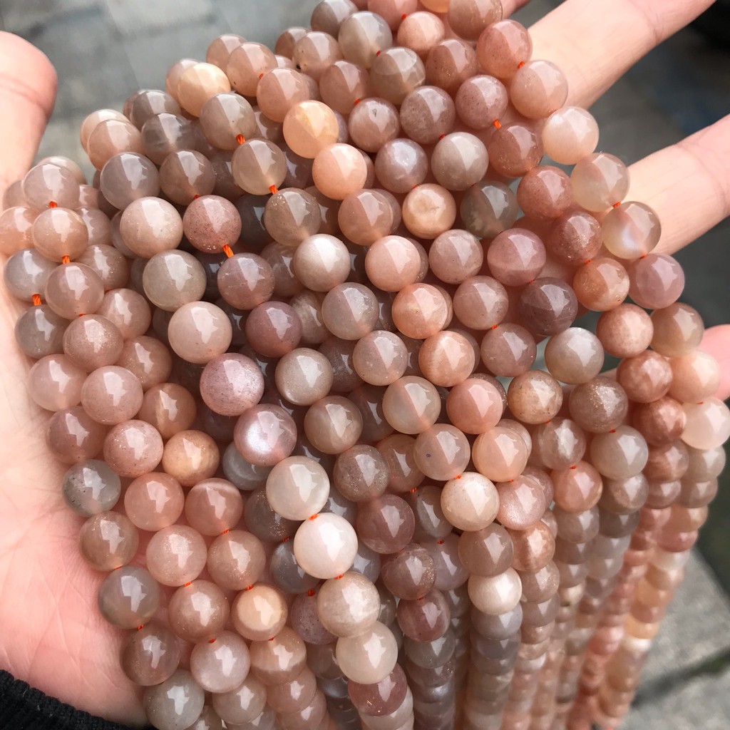 Hạt Đá Mặt Trời Tự Nhiên Có Thể Xỏ Lỗ Xỏ Hạt Ngọc Trai Mặt Trăng