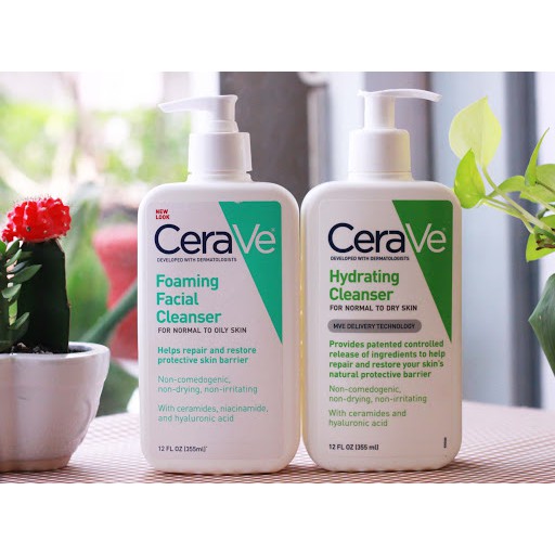 Sữa rửa mặt Cerave 355ml da dầu, da khô (Bill Mỹ)