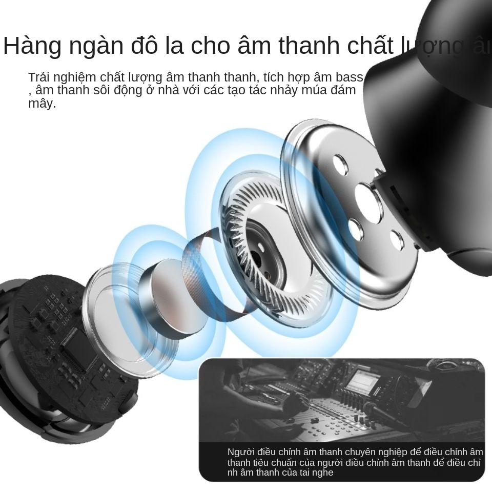 True wireless Bluetooth tai nghe kép nhét trong siêu nhỏ thể thao Huawei OPPO Apple vivo phổ thông