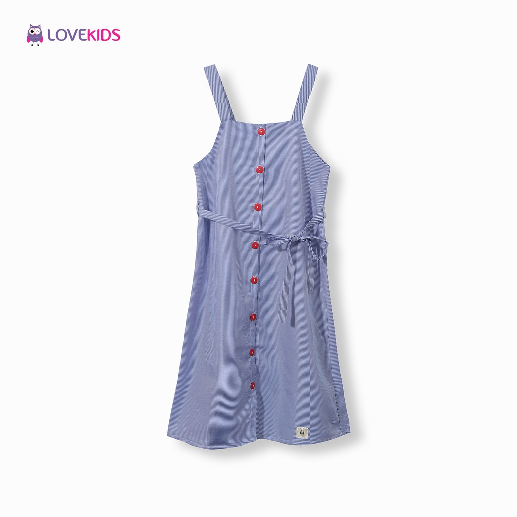 Yếm xanh phối cúc dáng dài Lovekids LK0066