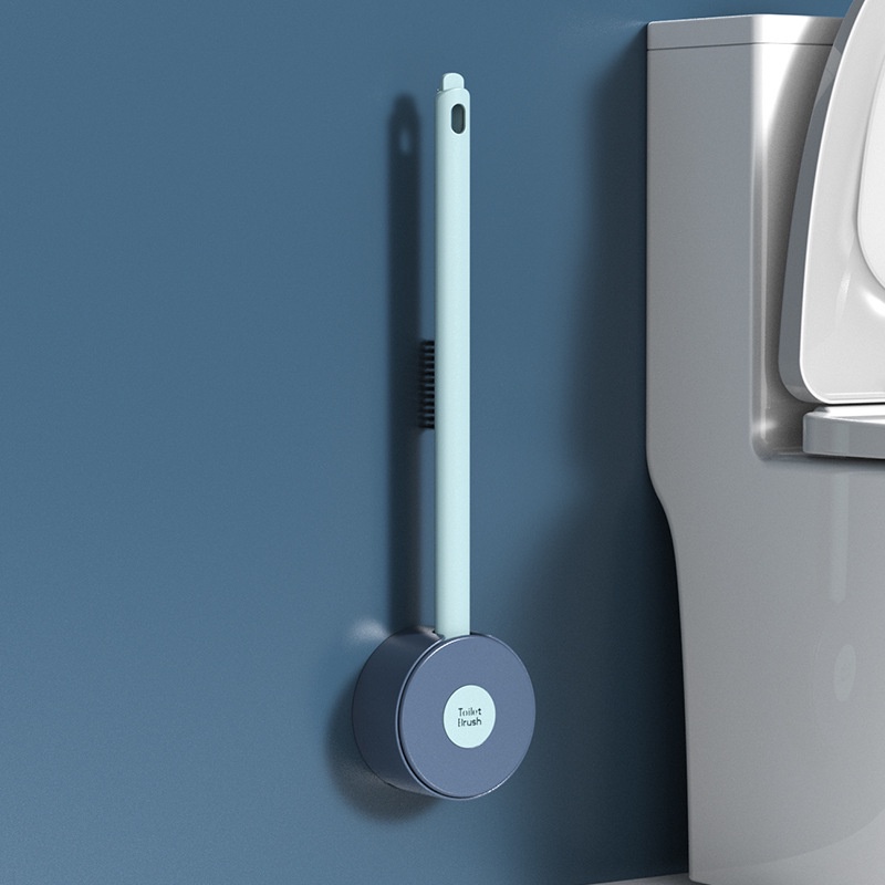 Bàn Chải Vệ Sinh Toilet Hình Kẹo Mút Bằng Silicone Gắn Tường Tiện Lợi