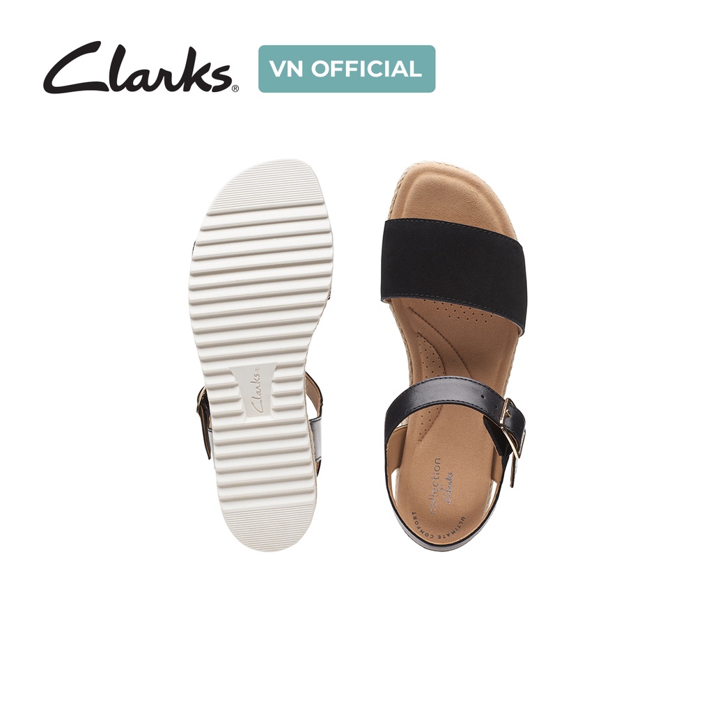 Giày Xăng Đan Da Lộn Nữ CLARKS Lana Shore màu đen