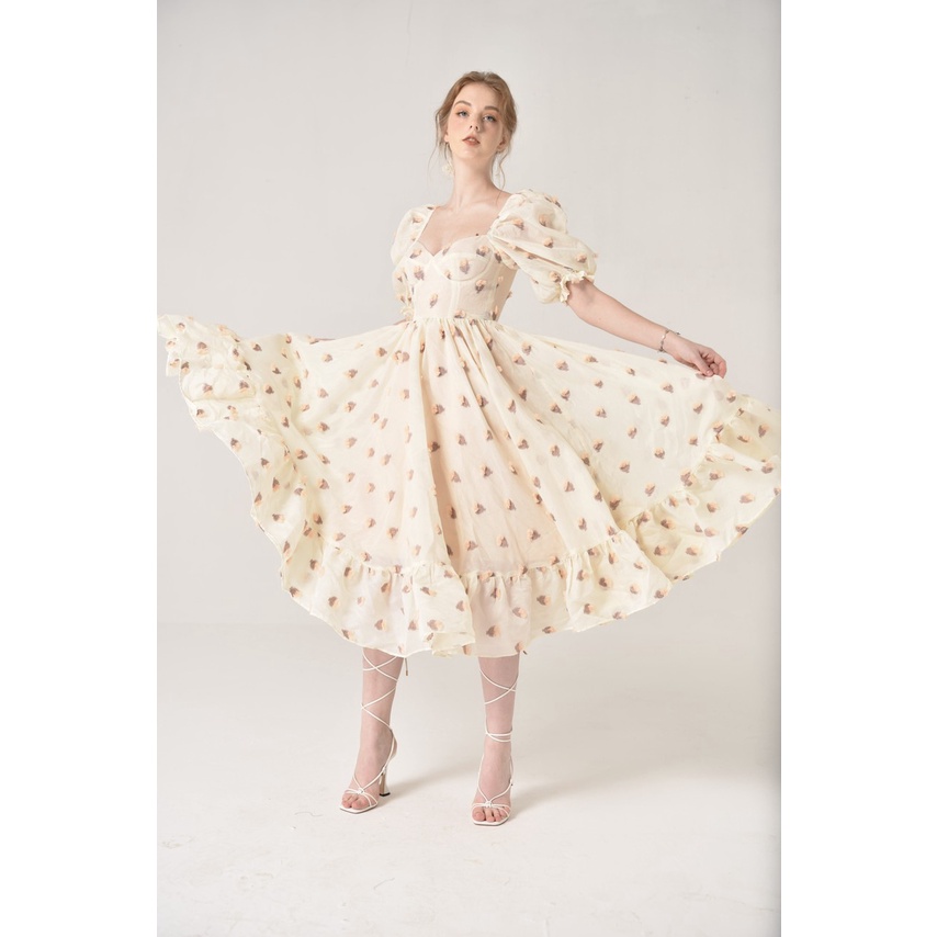 TIFFANY STUDIOS - Đầm Babydoll Beige Dáng Xòe - DOLL DRESS BEIGE