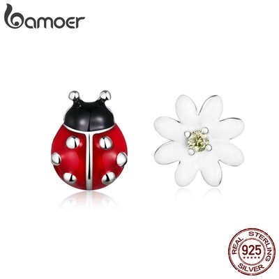 Bamoer Bông Tai Bạc 925 Dáng Dài Hình Tròn Đính Đá Sang Trọng sce917