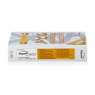 Bao cao su cao cấp Sagami Xtreme Super Thin siêu mỏng (Hộp10 bao)
