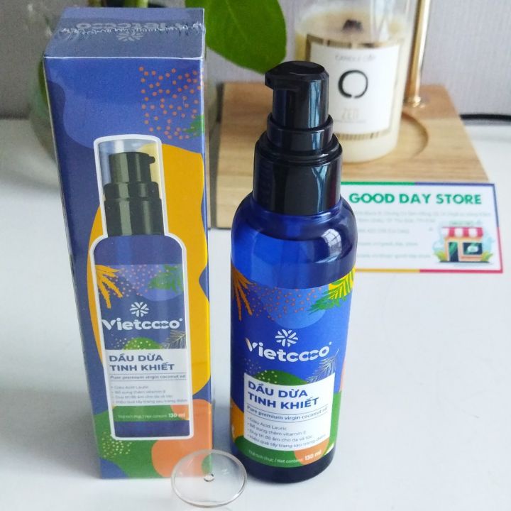 Dầu dừa dưỡng tóc nguyên chất ép lạnh tinh khiết Vietcoco , Dầu dừa Vietcoco Vitamin E