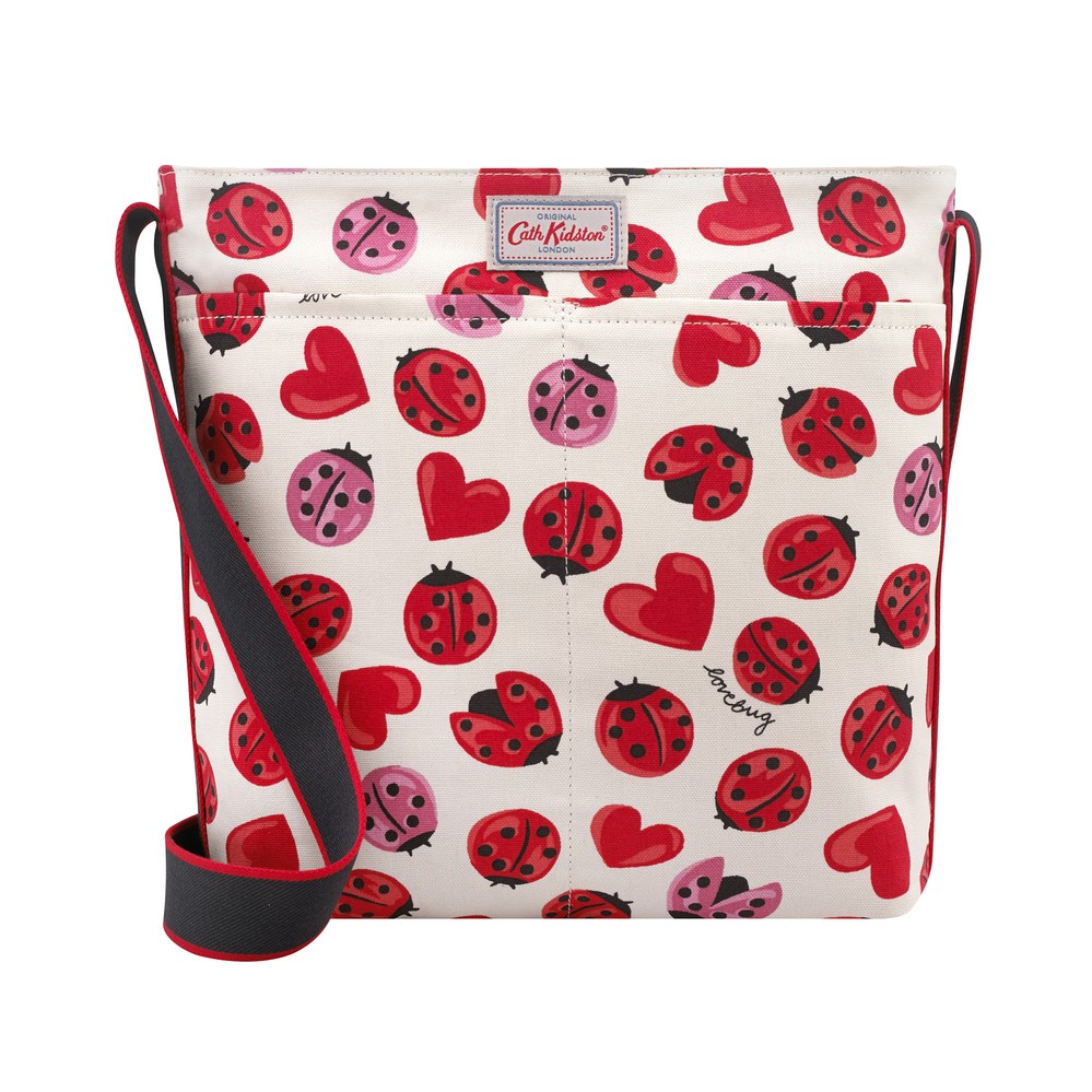 Cath Kidston - Túi đeo chéo Zipped Messenger Bag Lovebugs - 984195 - Warm Cream