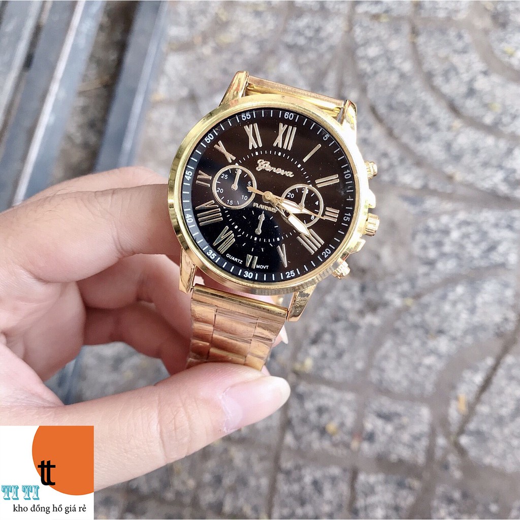 Đồng hồ nam Geneva Dây hợp kim sang trọng.