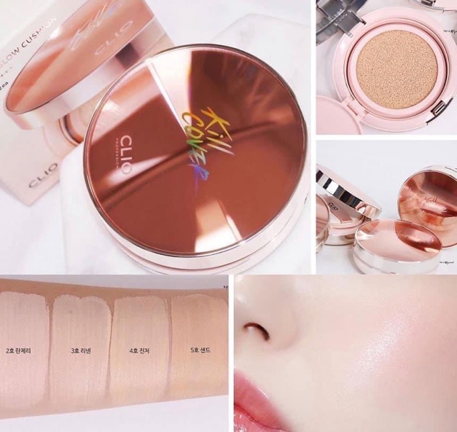 Có bill-tặng kèm lõi- Phấn nước hiệu ứng căng bóng Clio Kill Cover Pink Glow Cream Cúhion- | BigBuy360 - bigbuy360.vn