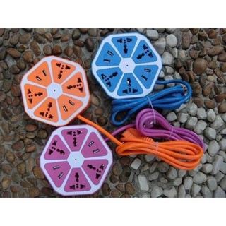 Ổ cắm điện lục giác trái cam 5 ổ cắm điện 2 cổng USB