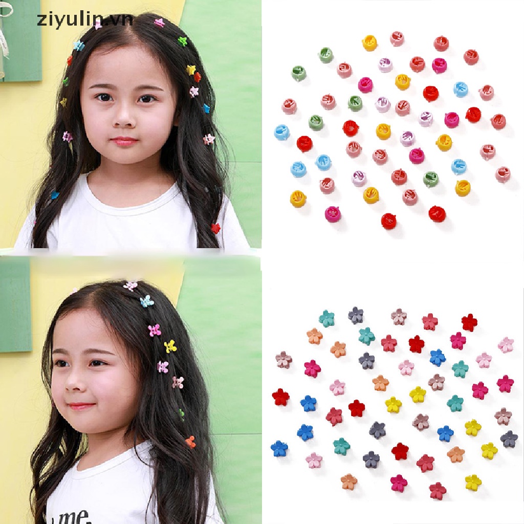 Set 50 Kẹp Tóc Càng Cua Đính Hoa / Thỏ Mini Dễ Thương Cho Bé Gái Vn