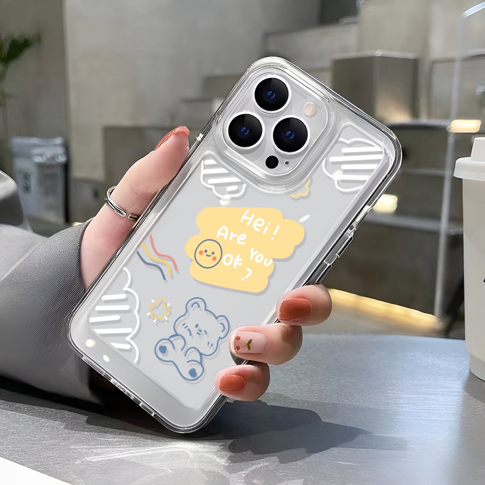 Ốp Điện Thoại Mềm In Hình Gấu Cho iphone 14ProMax 14Plus 13 11 12 7Plus X XR XS Max