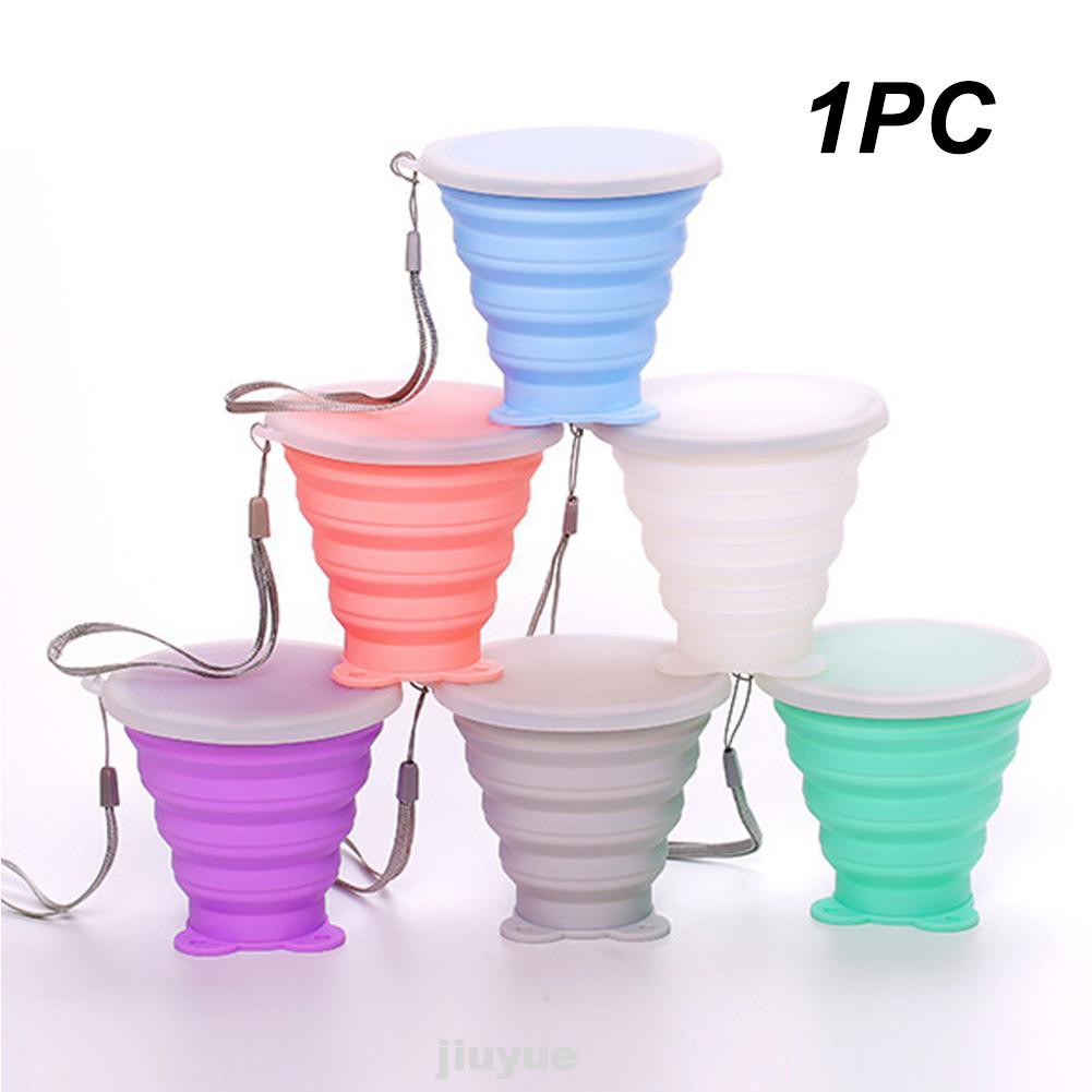 300ml Cup Foldable Bear Pattern Camping Drinking Eco Friendly Outdoor Portable With Hanging Hole