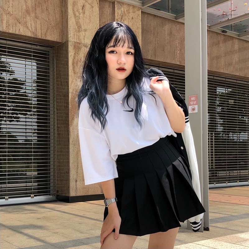 Áo oversize nam nữ phông unisex tay lỡ thun form rộng teen cổ tròn cotton giá rẻ màu đen trắng tee pull DOREMON | BigBuy360 - bigbuy360.vn