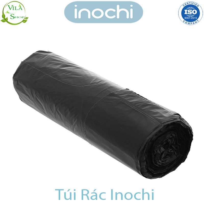 [ Lô 4 Cuộn ] Túi Rác Tự Huỷ, Túi Rác Có Quai Tiện Dụng Chính Hãng Inochi, Loại 10L 25L 50L - Dạng Cuộn Màu Đen