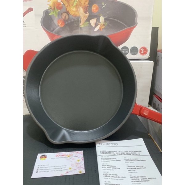 🇩🇪CHẢO GANG ĐÚC TRÁNG MEN ERNESTO 25cm NỘI ĐỊA ĐỨC BỀN ĐẸP AN TOÀN CHO SỨC KHOẺ🇩🇪