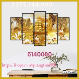 Bộ 5 Tấm Tranh treo tường Thuận Buồm Xuôi Gió đẹp trang trí phong thủy nhà cửa phòng khách phòng làm việc 5140080
