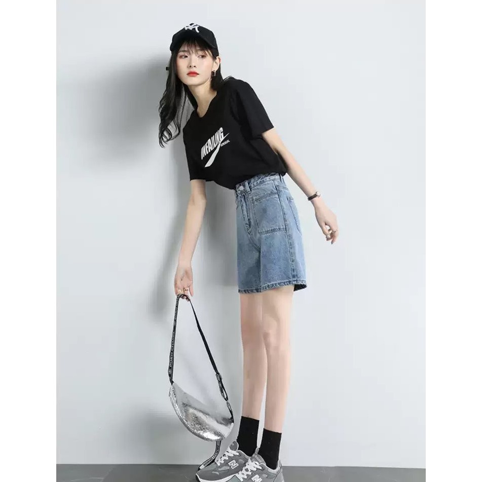 [ MẾN MỘ ] QUẦN JEAN NGỐ LỬNG NỮ TÚI BO 1 BÊN LAI CUỐN MÀU XANH NHẠT FORM RỘNG HOT NITIQC SIÊU ĐỈNH