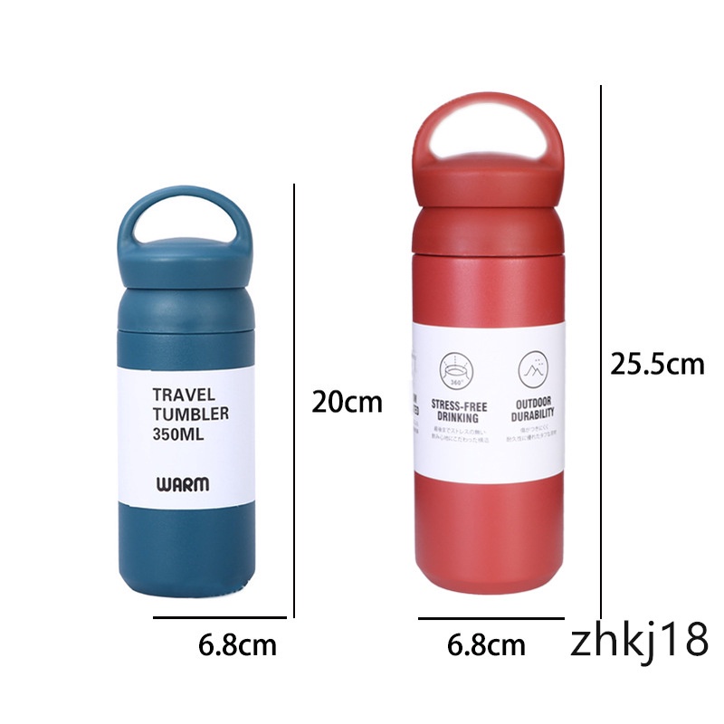Bình Đựng Nước Giữ Nhiệt Bằng Thép Không Gỉ Hai Lớp Với Tay Cầm 350ML 480ML
