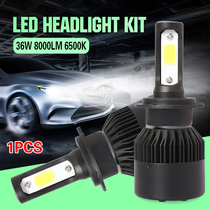 Đèn Pha Led Màu Đen Siêu Sáng 8000lm Cho Xe Hơi