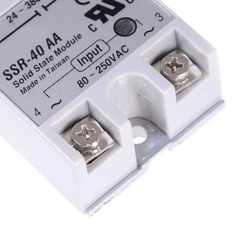 Rơ-le bán dẫn SSR-40AA 40A AC 80-250V sang 24-380VAC AC SSR kèm vỏ bảo vệ